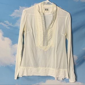 Converse One Star- Cream Boho Sheer Blouse Small